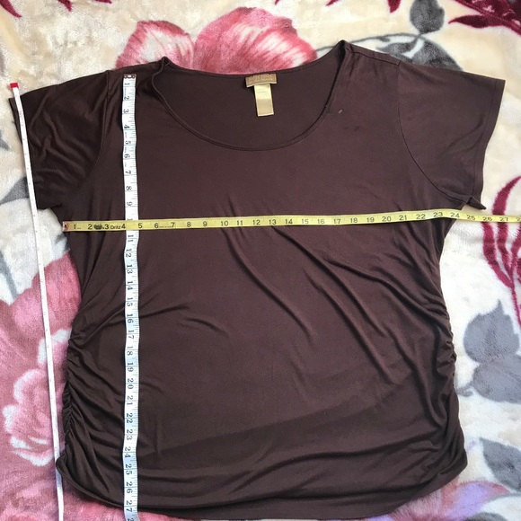 SOLD 3X Brown Short Sleeve Blouse - Picture 2 of 4